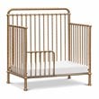 Namesake Winston Metal 4-in-1 Convertible Mini Crib in Vintage Gold