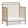 Namesake Winston Metal 4-in-1 Convertible Mini Crib in Vintage Gold
