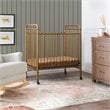 Namesake Abigail Metal 3-in-1 Convertible Mini Crib in Vintage Gold