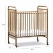 Namesake Abigail Metal 3-in-1 Convertible Mini Crib in Vintage Gold