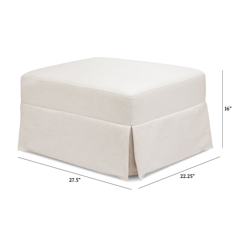 Namesake Crawford Modern Fabric Gliding Ottoman in Performance Cream