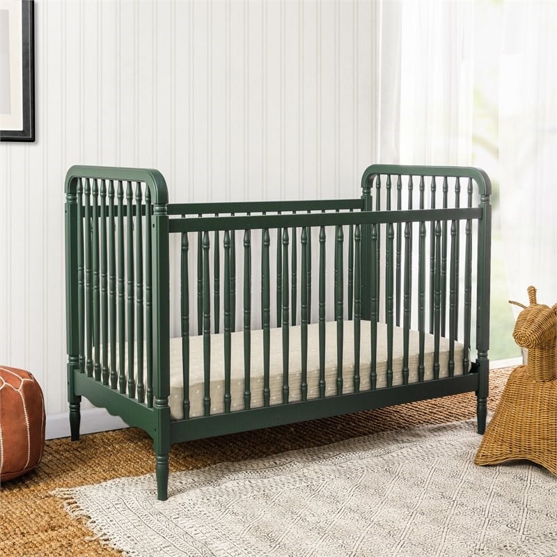 Namesake Liberty Wood 3-in-1 Convertible Crib in Forest Green