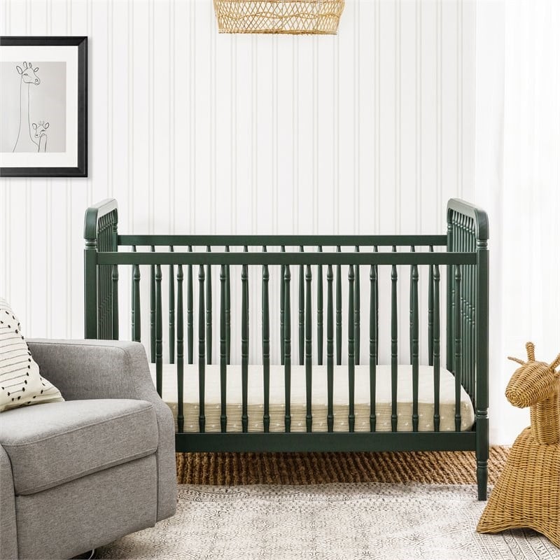 Namesake Liberty Wood 3-in-1 Convertible Crib in Forest Green