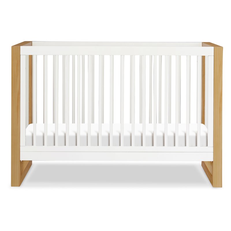 Namesake Nantucket Wood 3-in-1 Convertible Crib in Warm White and Honey