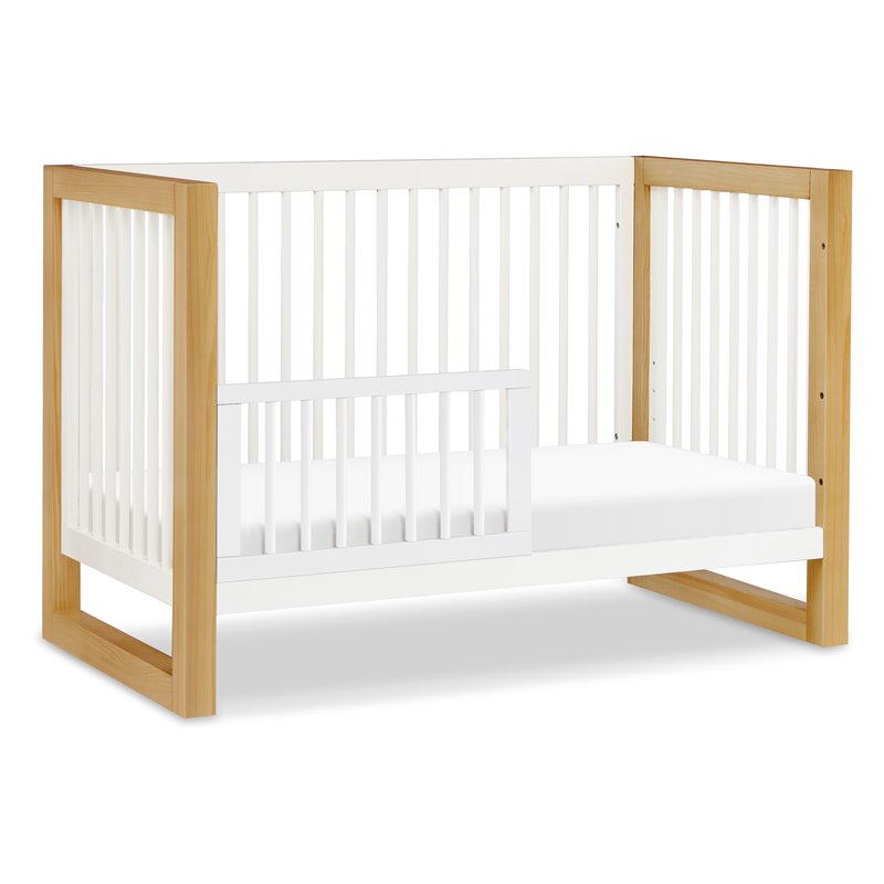 Namesake Nantucket Wood 3-in-1 Convertible Crib in Warm White and Honey
