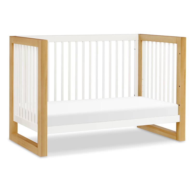 Namesake Nantucket Wood 3-in-1 Convertible Crib in Warm White and Honey
