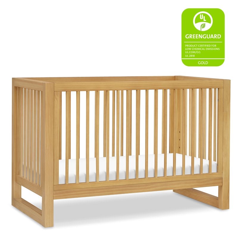 Namesake Nantucket Wood 3-in-1 Convertible Crib in Honey Natural