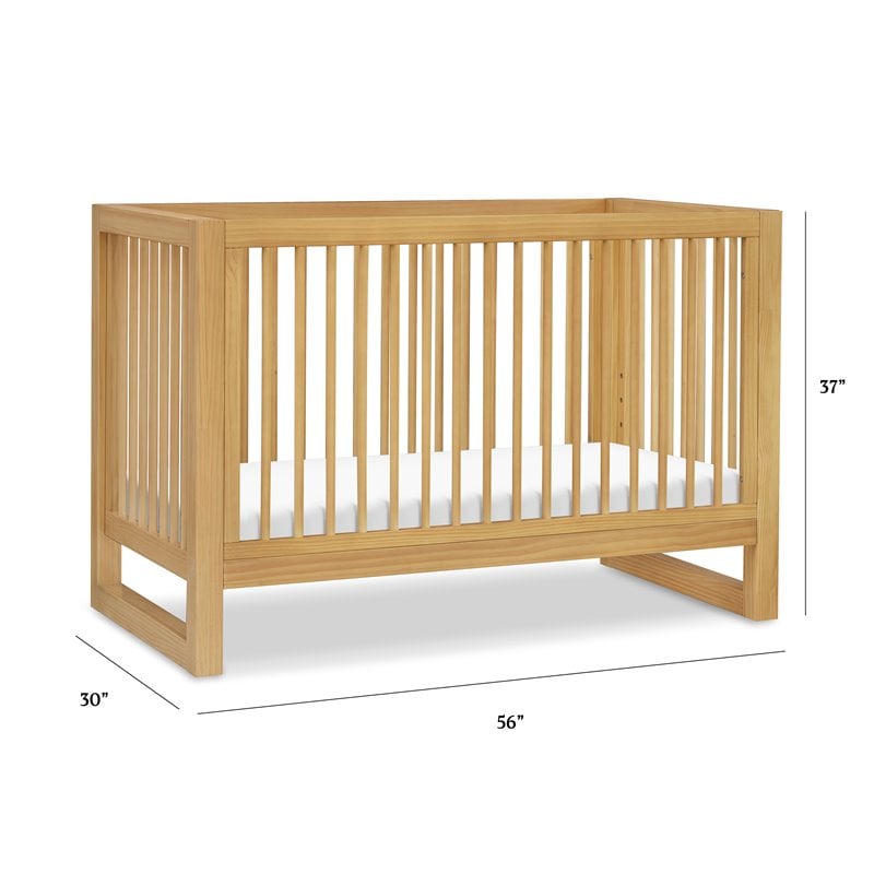 Namesake Nantucket Wood 3-in-1 Convertible Crib in Honey Natural