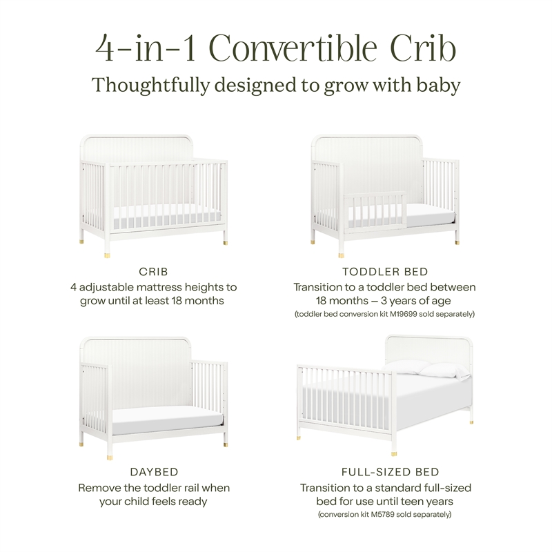Namesake Brimsley Tambour 4-in-1 Convertible Crib in Warm White