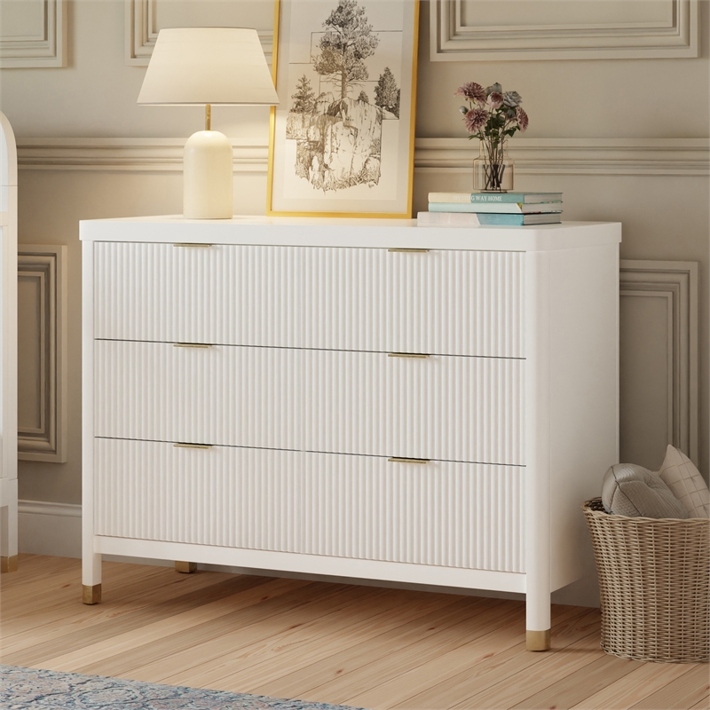 Namesake Brimsley Tambour 6-Drawer Assembled Dresser in Warm White