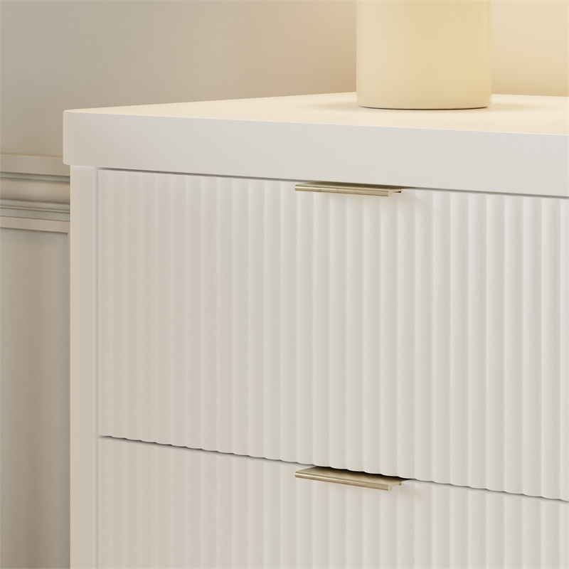 Namesake Brimsley Tambour 6-Drawer Assembled Dresser in Warm White
