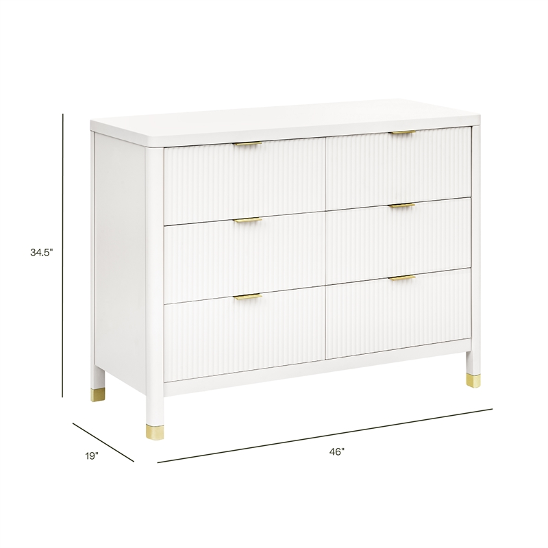 Namesake Brimsley Tambour 6-Drawer Assembled Dresser in Warm White