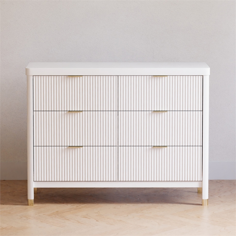 Namesake Brimsley Tambour 6-Drawer Assembled Dresser in Warm White
