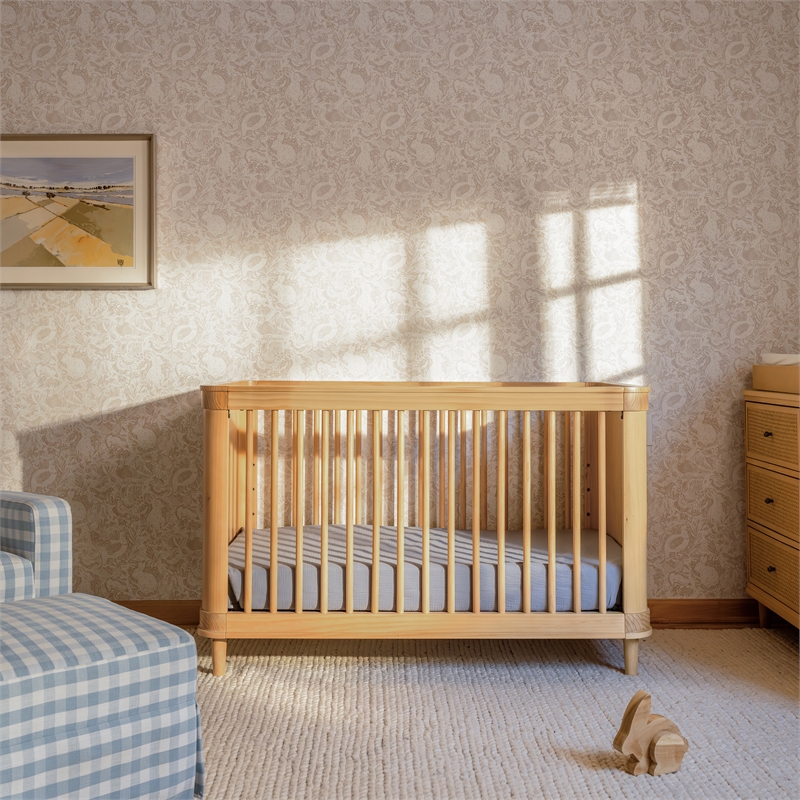 Namesake Marin with Cane 3-in-1 Convertible Crib in Honey and Honey Cane