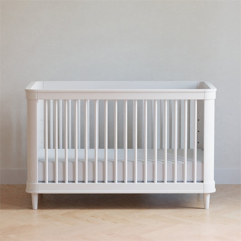 Namesake Marin with Cane 3-in-1 Convertible Crib in Warm White and Honey Cane
