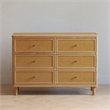 Namesake Marin with Cane 6 Drawer Assembled Dresser in Honey and Honey Cane