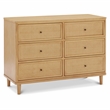 Namesake Marin with Cane 6 Drawer Assembled Dresser in Honey and Honey Cane