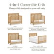 Namesake Eloise 4-in-1 Convertible Crib in Honey and Performance Sand Eco-Weave