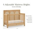 Namesake Eloise 4-in-1 Convertible Crib in Honey and Performance Sand Eco-Weave
