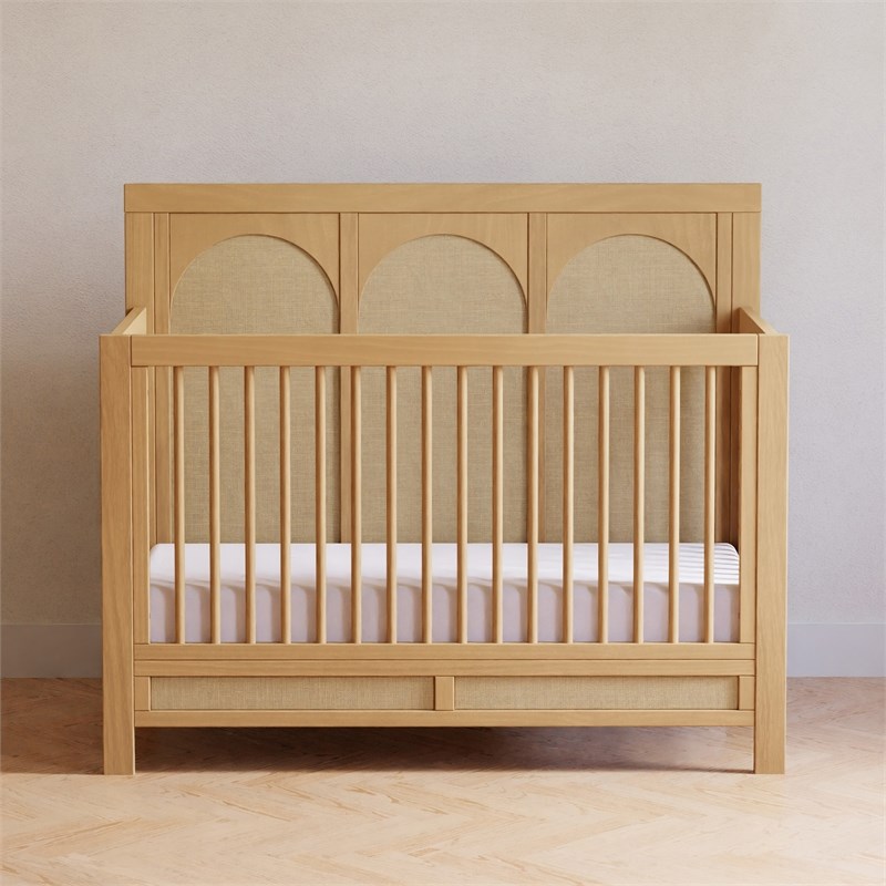 Namesake Eloise 4-in-1 Convertible Crib in Honey and Performance Sand Eco-Weave