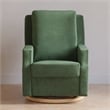 Namesake Crewe Recliner and Swivel Glider in Forest Green Velvet w/Wood Base
