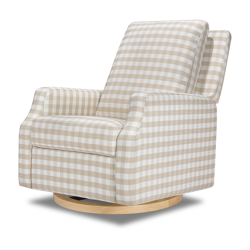 Namesake Crewe Recliner and Swivel Glider in Tan Gingham