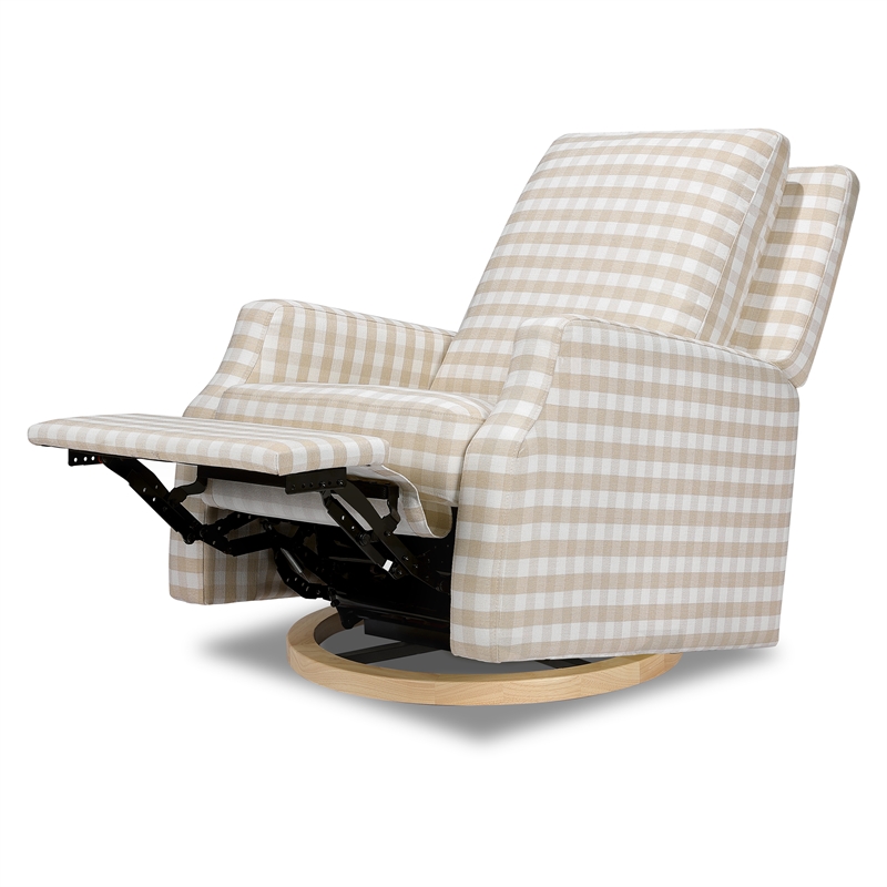 Namesake Crewe Recliner and Swivel Glider in Tan Gingham