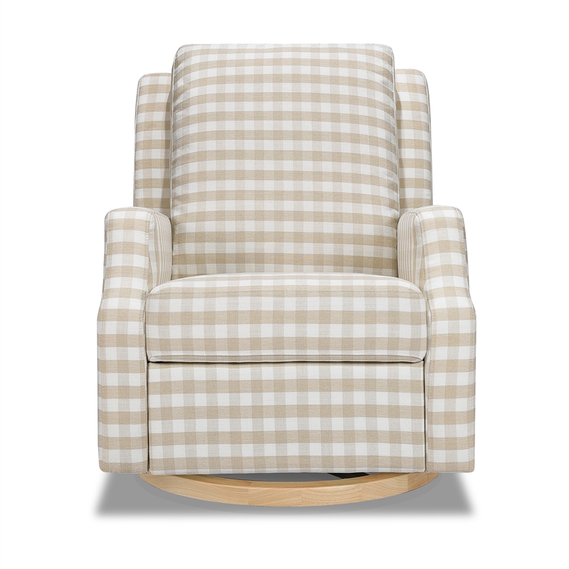 Namesake Crewe Recliner and Swivel Glider in Tan Gingham