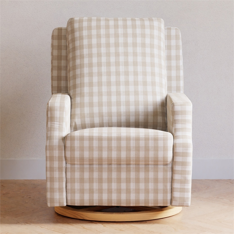 Namesake Crewe Recliner and Swivel Glider in Tan Gingham