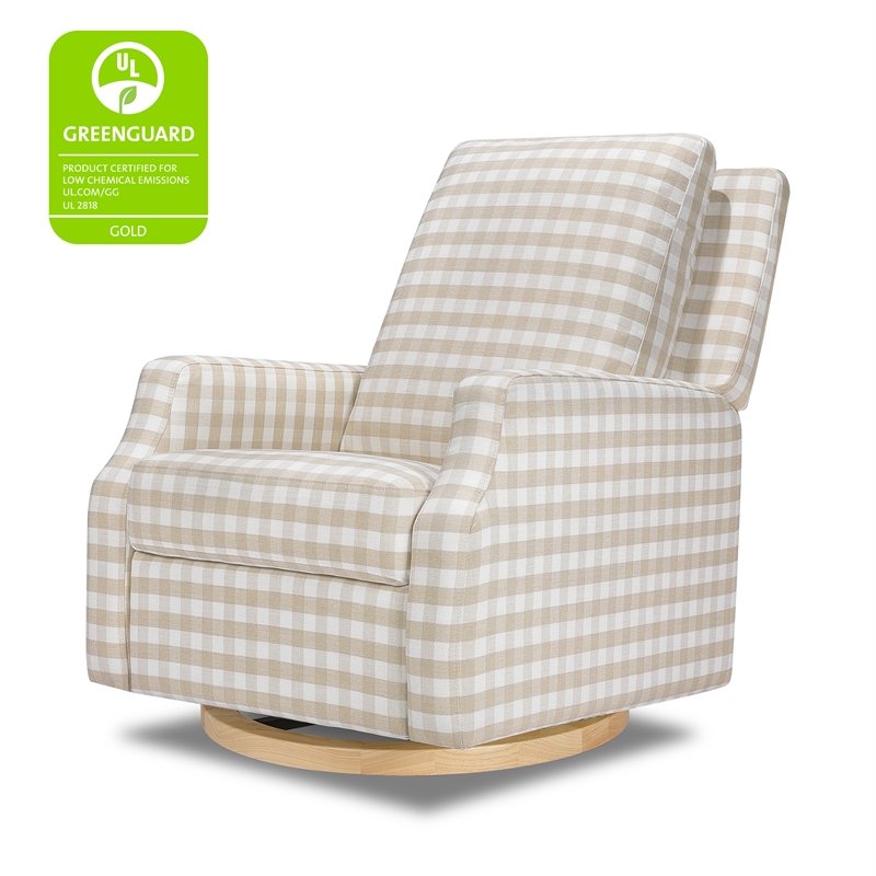 Namesake Crewe Recliner and Swivel Glider in Tan Gingham