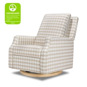 namesake crewe recliner and swivel glider in tan gingham