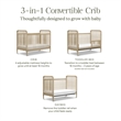Liberty 3-in-1 Convertible Spindle Crib w/Toddler Bed Conversion Kit Washed Pine
