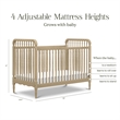 Liberty 3-in-1 Convertible Spindle Crib w/Toddler Bed Conversion Kit Washed Pine