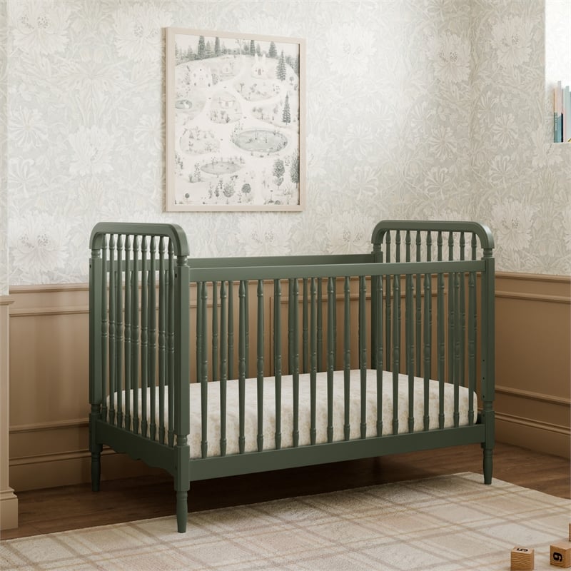Liberty 3-in-1 Convertible Spindle Crib w/Toddler Bed Conversion Kit Juniper