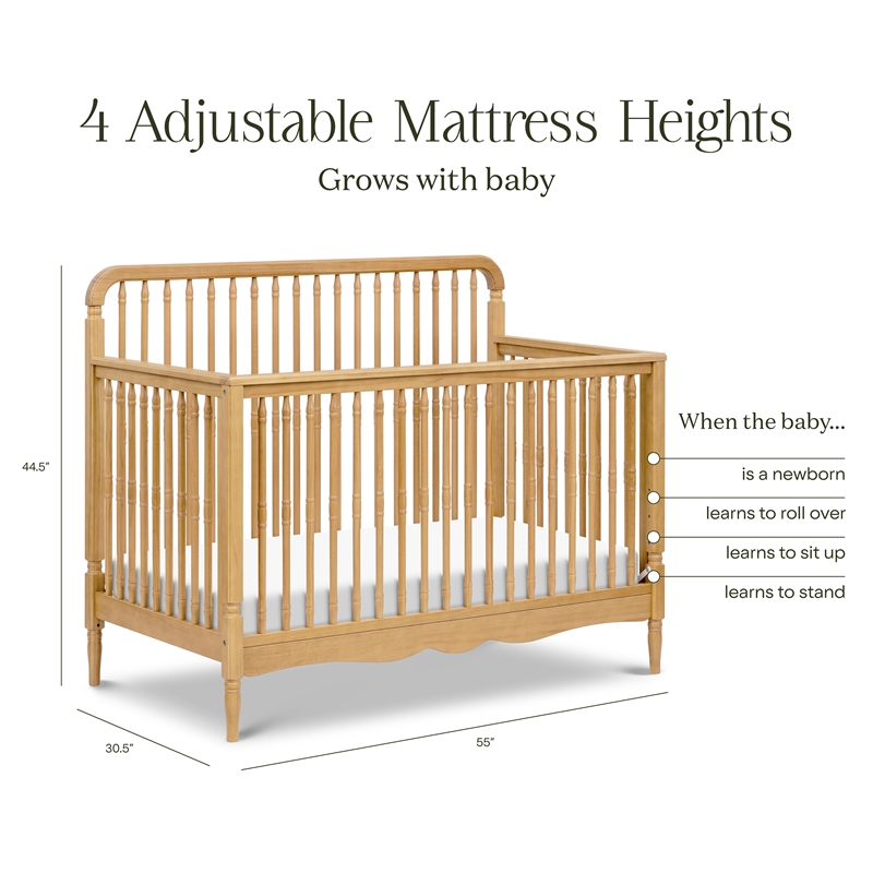 Namesake Liberty 4-in-1 Convertible Spindle Crib in Honey