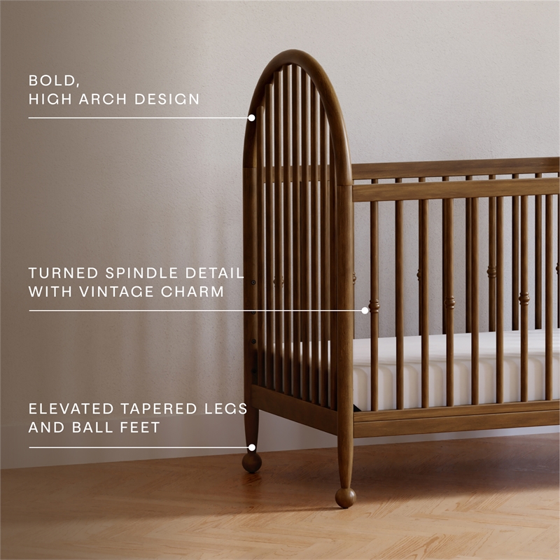 Namesake Alouette 3-in-1 Convertible Spindle Crib in Natural Walnut