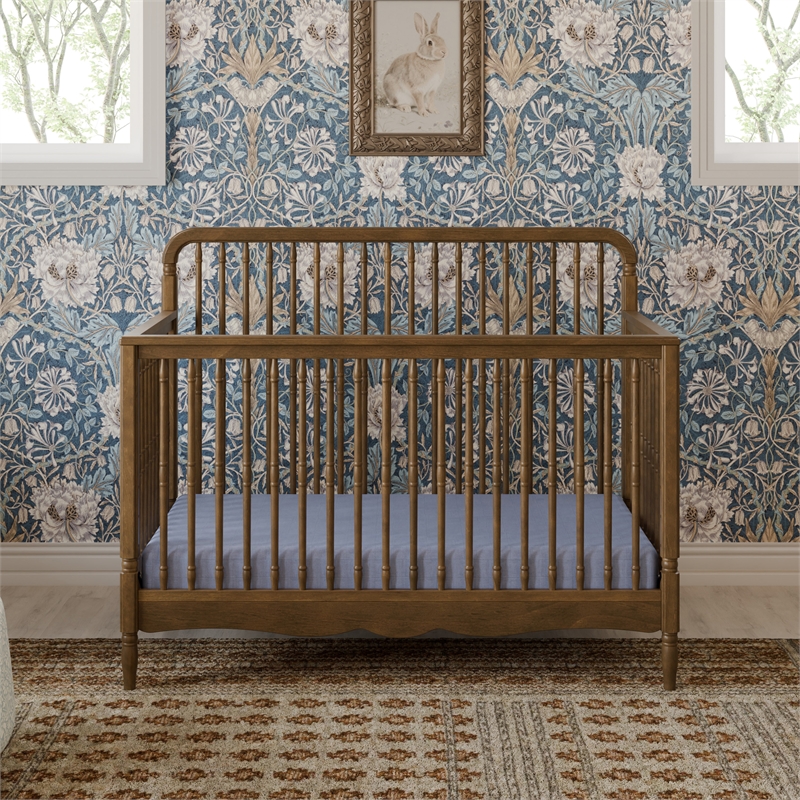 Namesake Liberty 4-in-1 Convertible Spindle Crib in Natural Walnut