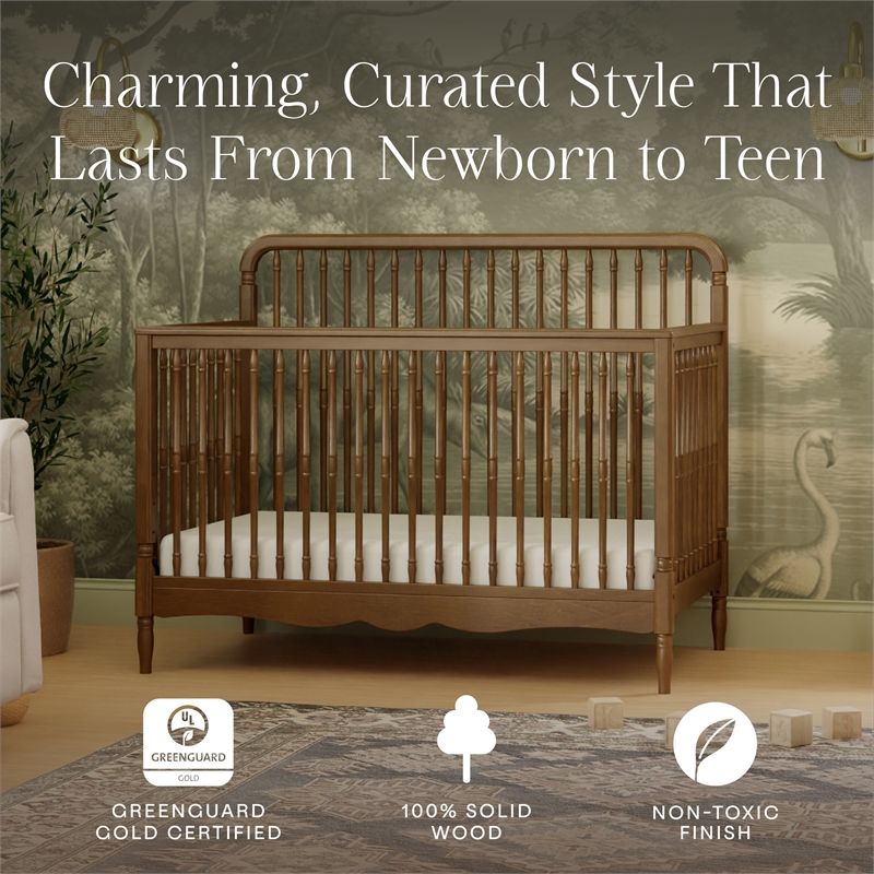 Namesake Liberty 4-in-1 Convertible Spindle Crib in Natural Walnut