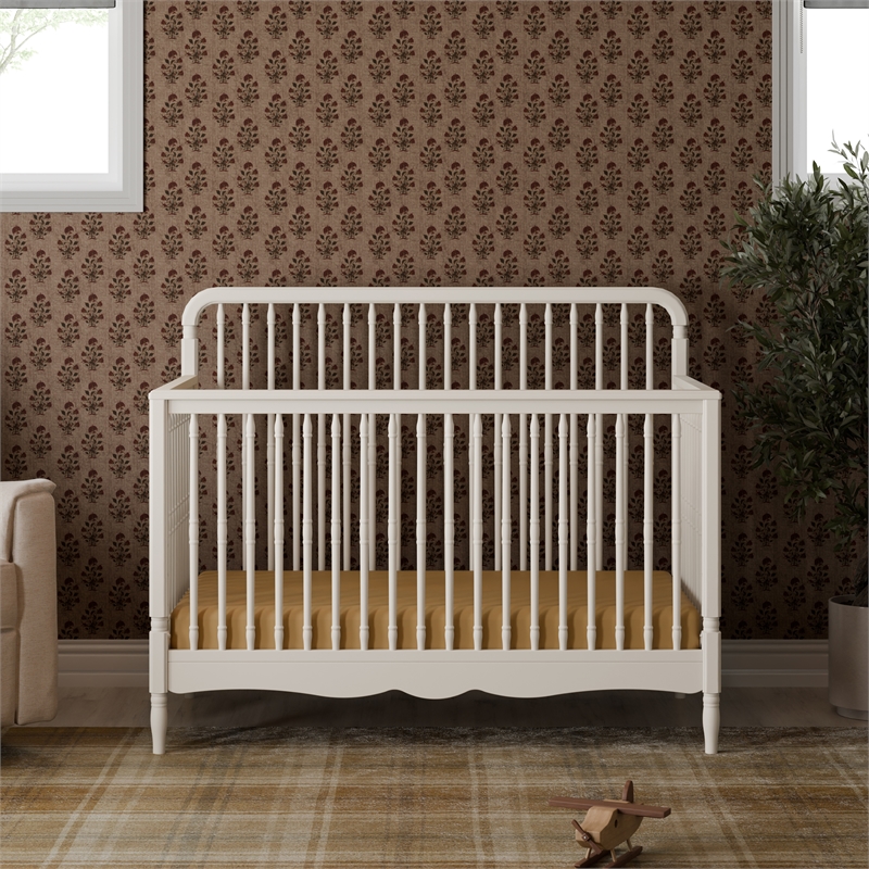 Namesake Liberty 4-in-1 Convertible Spindle Crib in Warm White