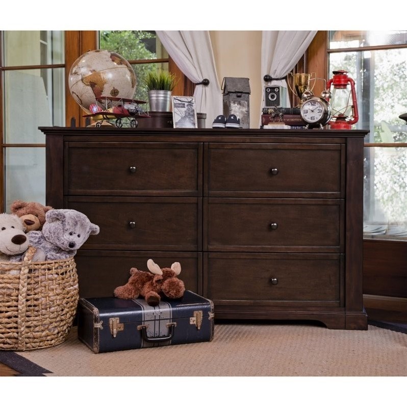 Million Dollar Baby Classic Tiale 6 Drawer Dresser In Rich Walnut Million Dollar Baby Classic Tiale 6 Drawer Dresser In Rich Walnut