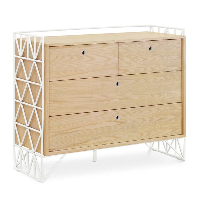 Ubabub Mod 4 Drawer Dresser In Warm White And Natural Ubabub Mod 4 Drawer Dresser In Warm White And Natural