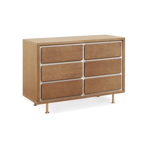 nursery works novella 6 drawer baby dresser in stained ash and ivory