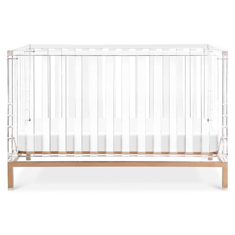 Nursery Works Luma Crib in Acrylic with Rose Gold