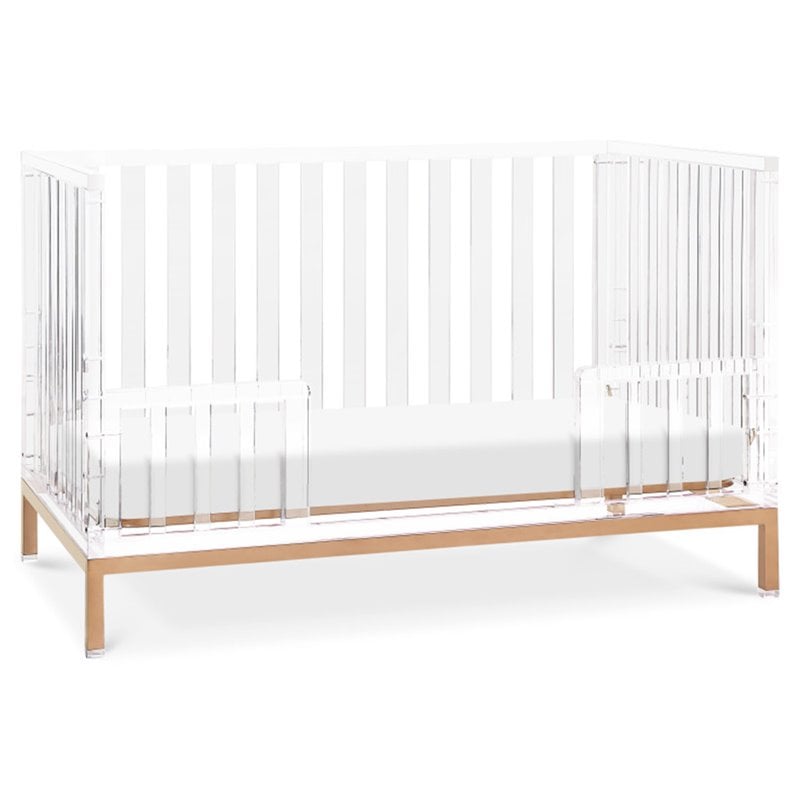 Nursery Works Luma Crib in Acrylic with Rose Gold