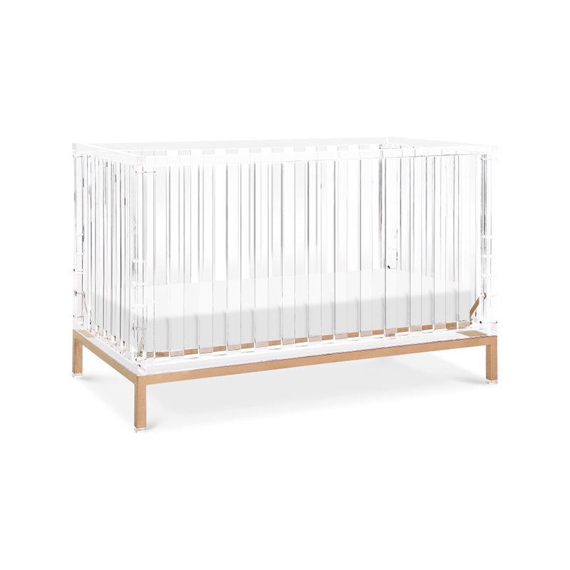 Nursery Works Luma Crib in Acrylic with Rose Gold