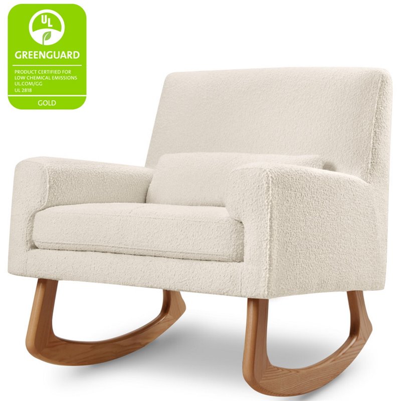 Nursery Works Sleepytime Rocker in Ivory Boucle with Light Legs