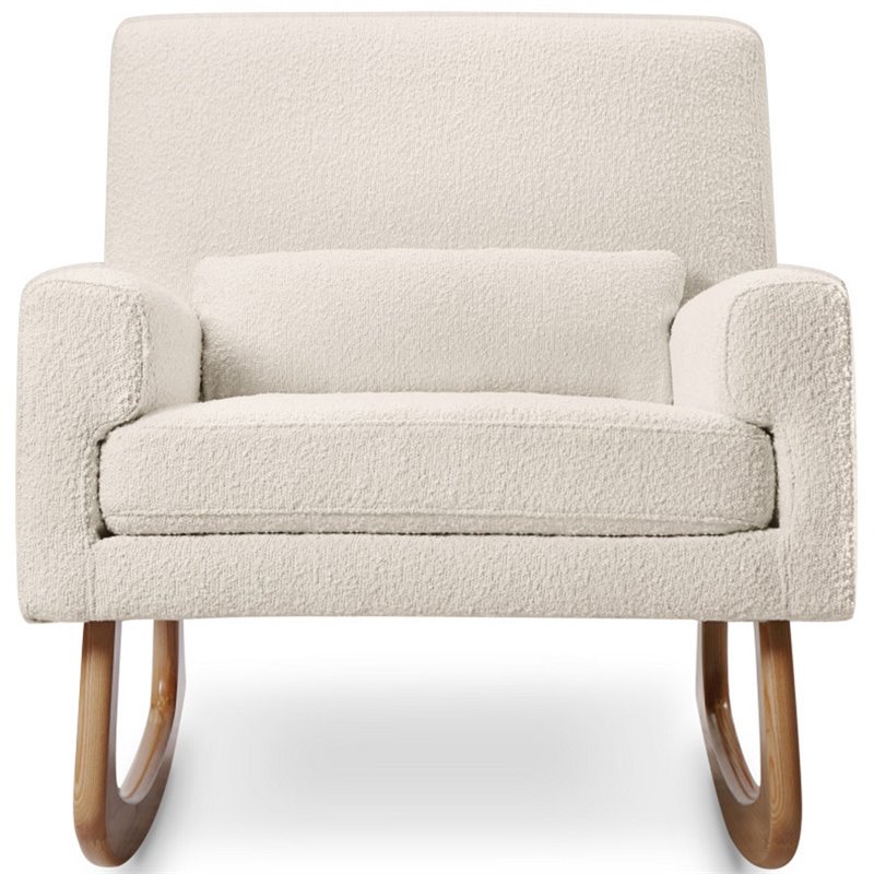 Nursery Works Sleepytime Rocker in Ivory Boucle with Light Legs