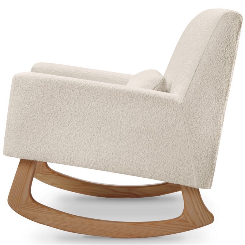 Nursery Works Sleepytime Rocker in Ivory Boucle with Light Legs