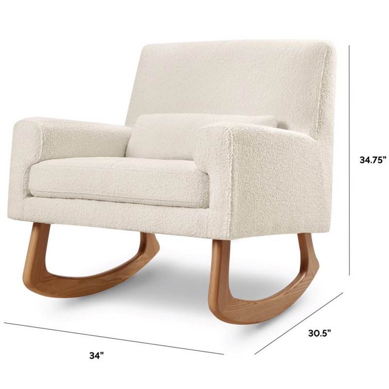 Nursery Works Sleepytime Rocker in Ivory Boucle with Light Legs