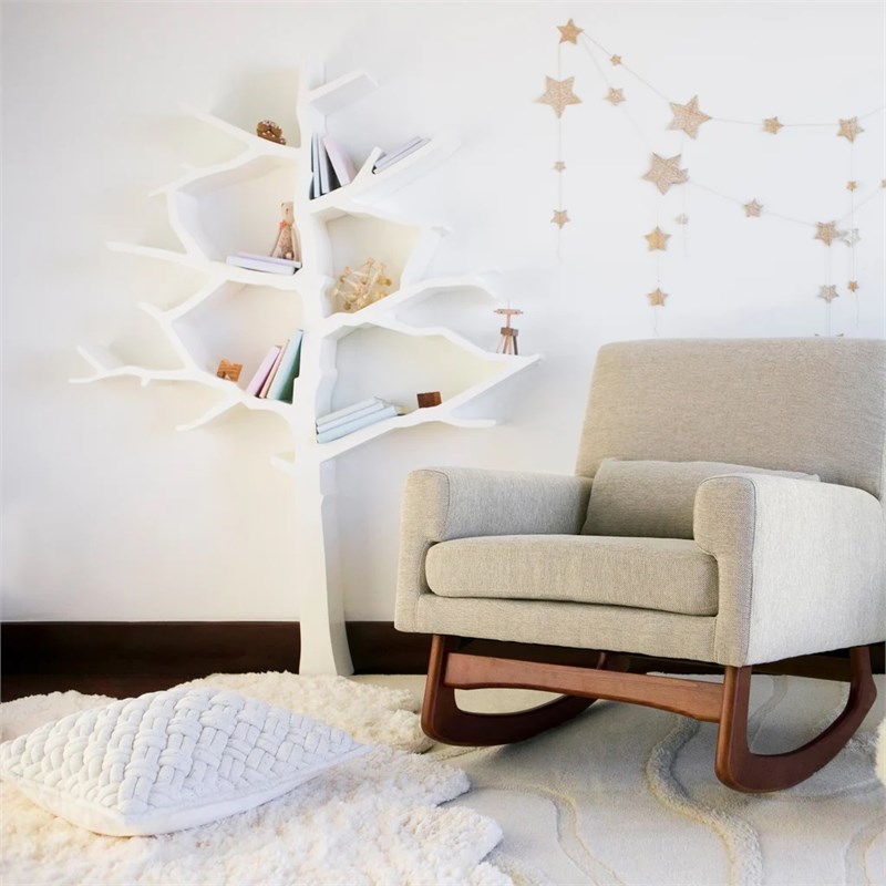 Nursery Works Engineered Wood Kids Tree Bookcase For Over 100 Books in White